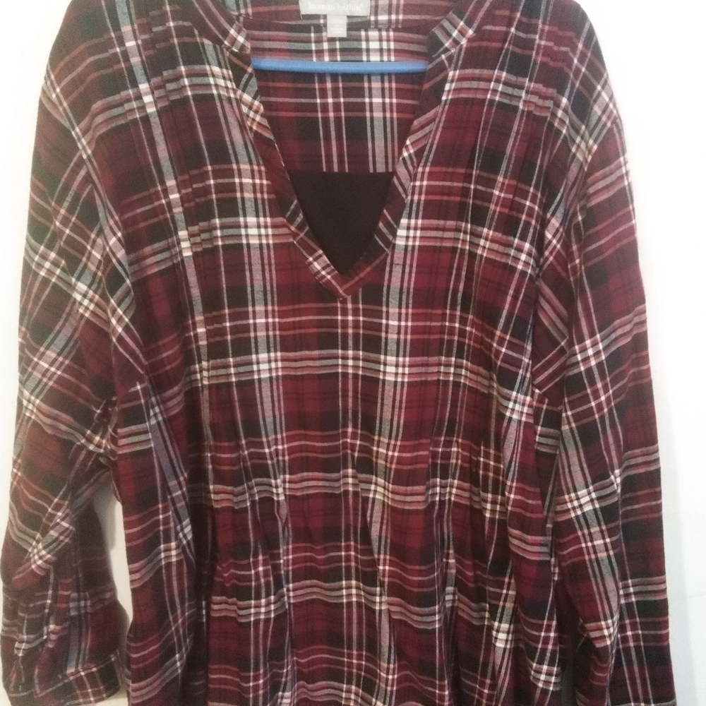 Woman Within plaid top